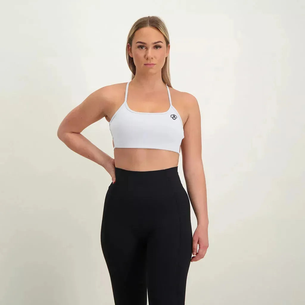 Backless Sports Bra White - Athletic Bee