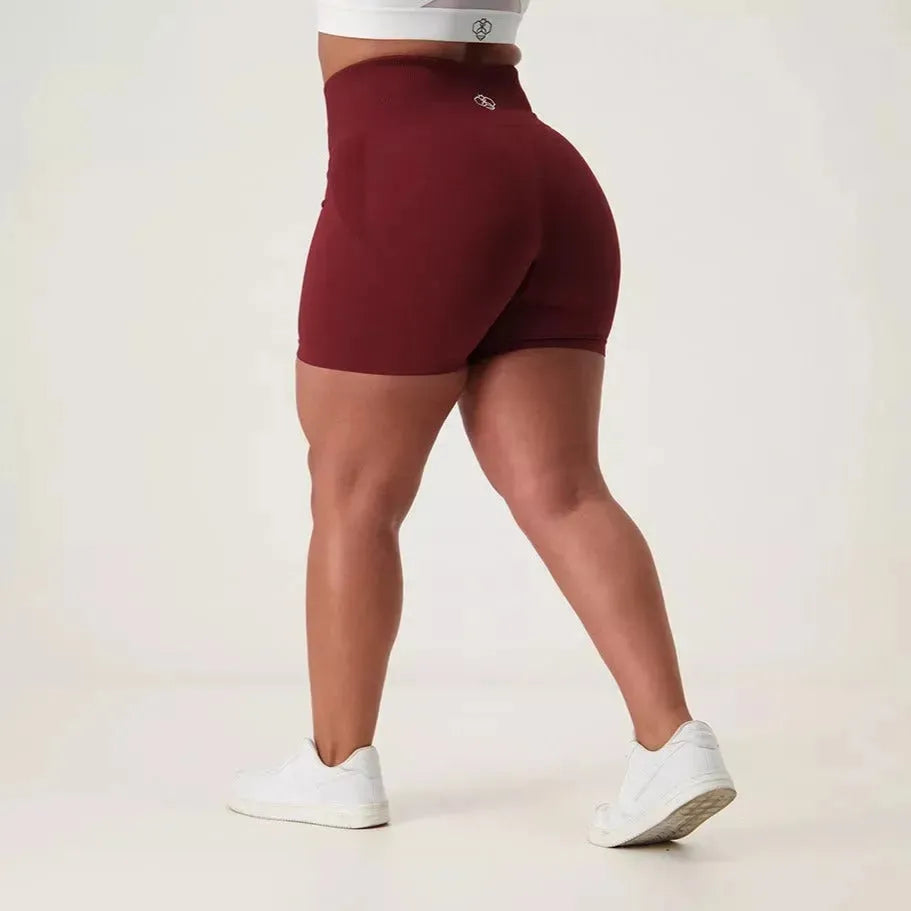 Athletic Bee AB Scrunch Short Bordeaux Damen Fitness Legging Sportbekleidung Sportbekleidung