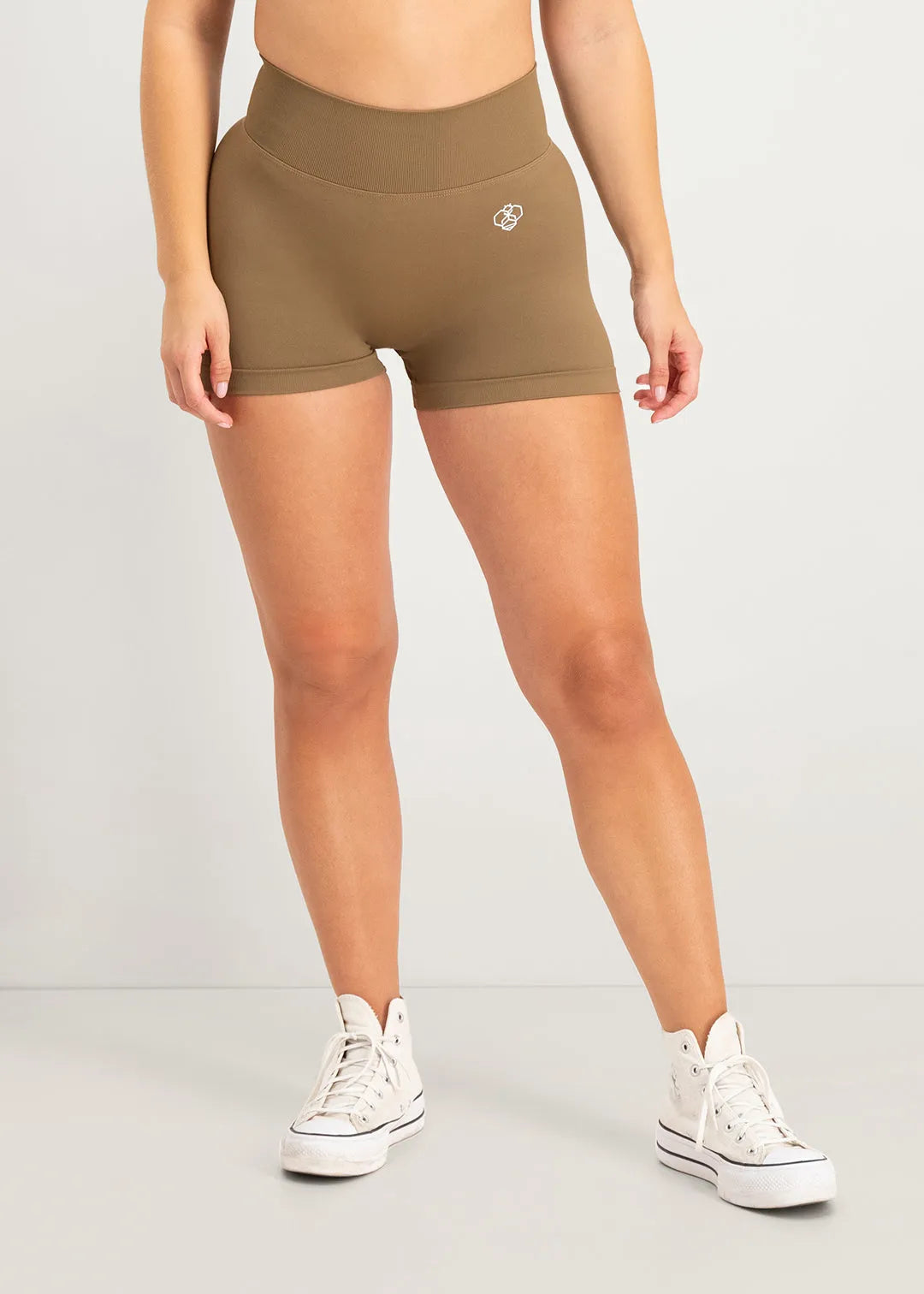 Flare Scrunch Shorts - Brown