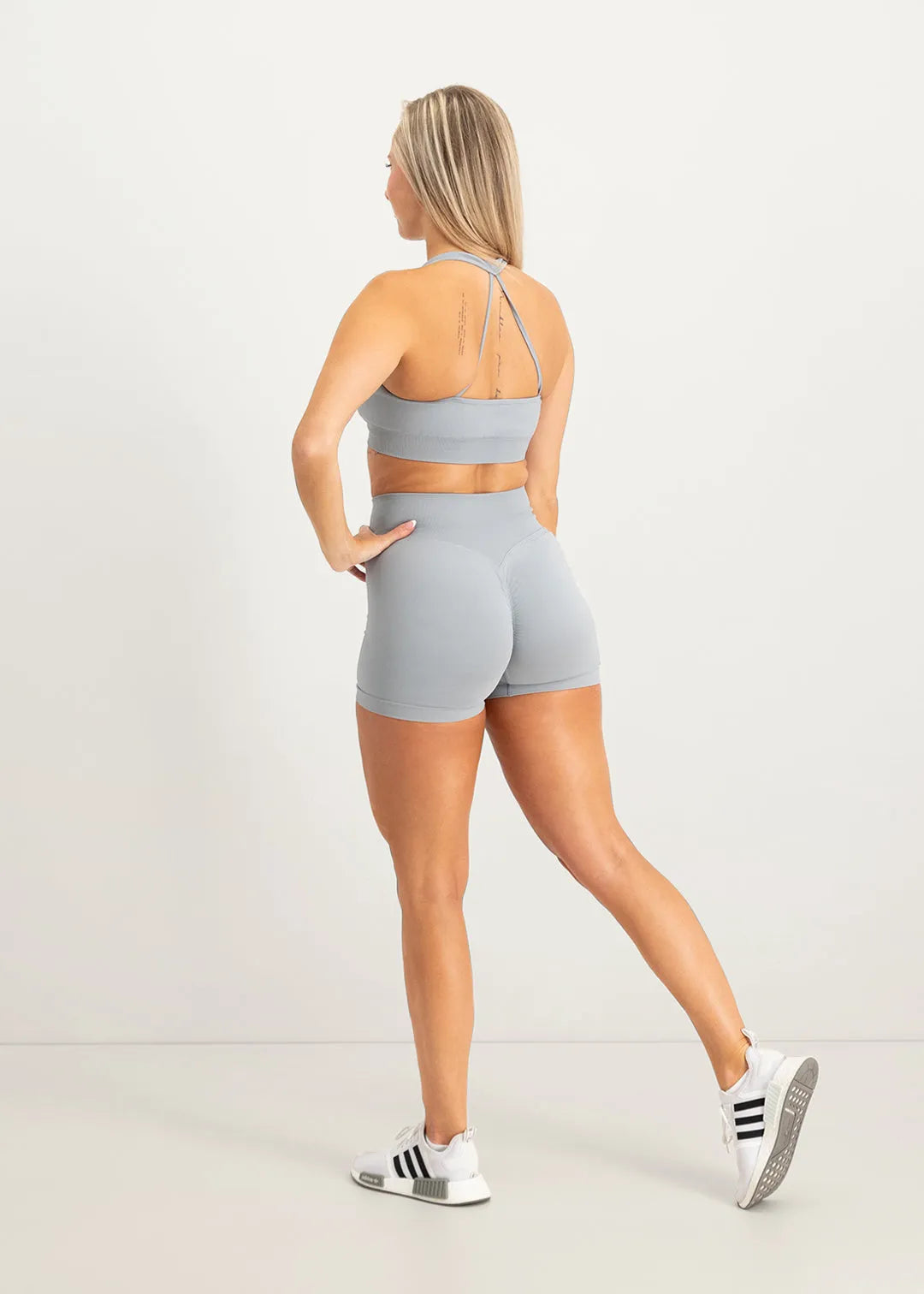 Flare Scrunch Shorts - Grey