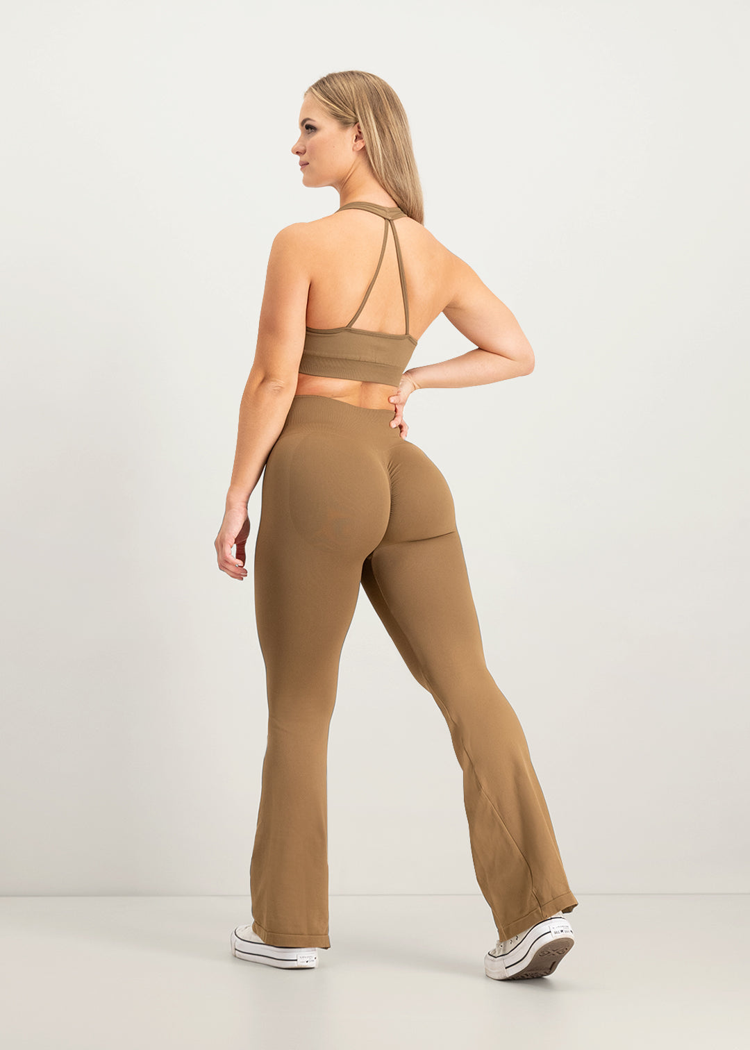 Flare Scrunch Legging - Brown