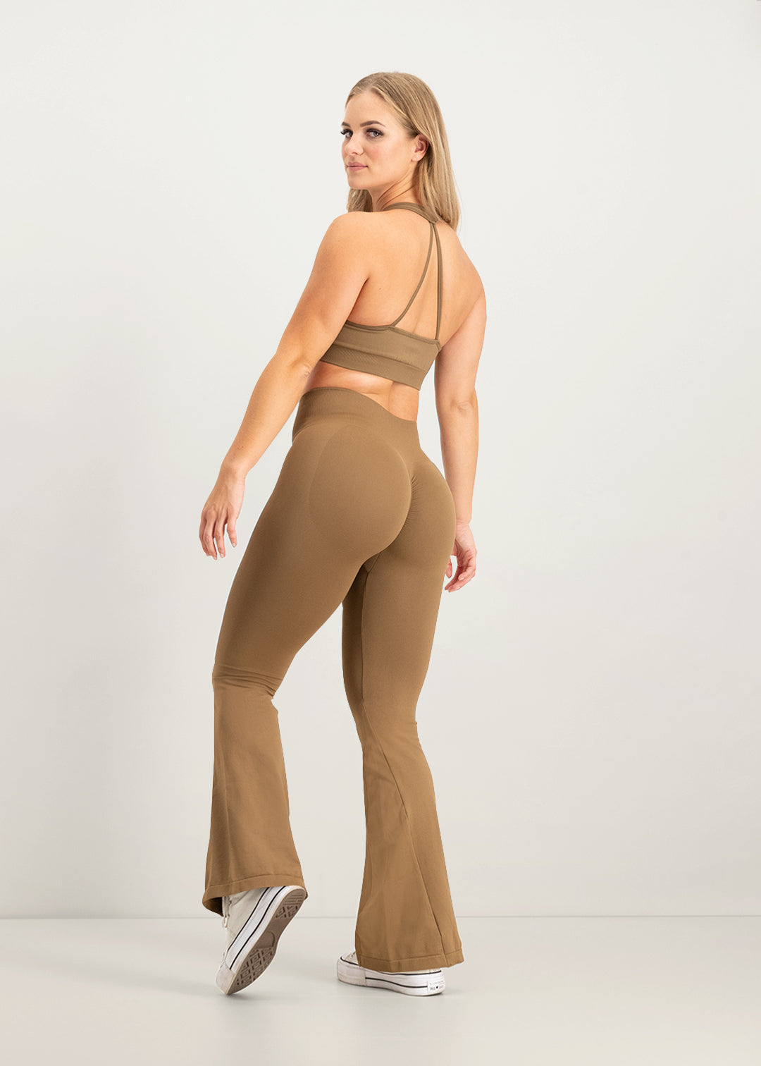 Flare Scrunch Legging - Brown