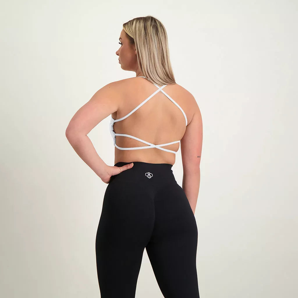 Athletic Bee - Backless Sports Bra White