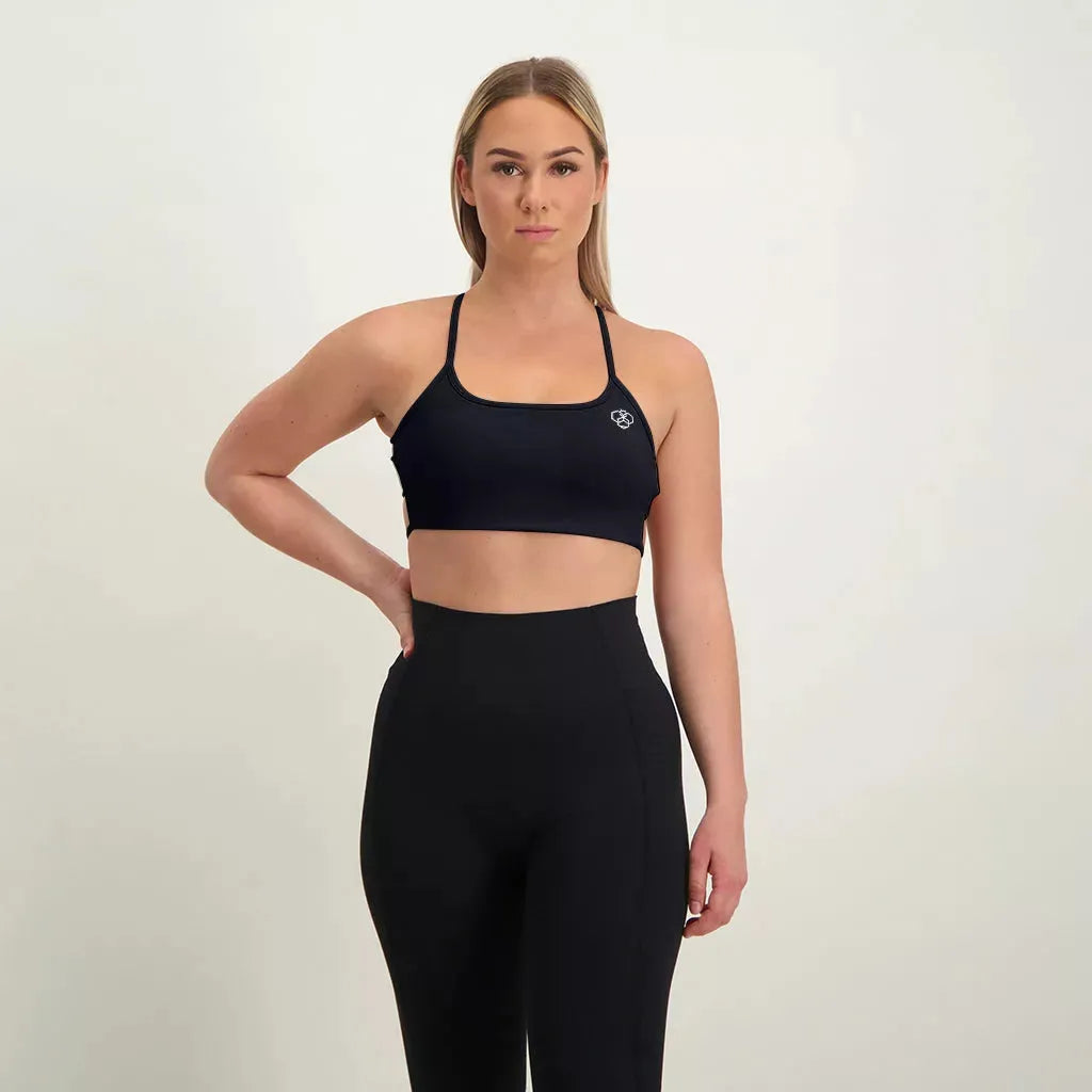 Backless Sports Bra Black - Athletic Bee