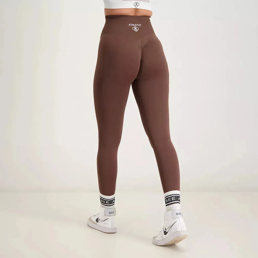 Athletic Bee Scrunch Seamless Legging Coffee Brown Activewear