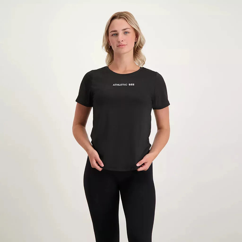 Black athletic shirt women's best sale